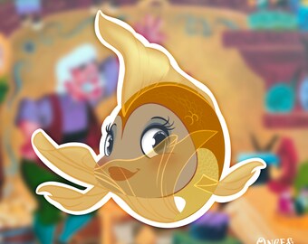 Cleo Sticker: Pinocchio's Goldfish, Waterproof Vinyl Decal