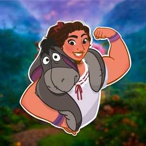 Encanto Sticker Luisa and Eeyore | Surface Pressure Sticker | Ready to Gift for Laptops, Water Bottles and Scrapbooks