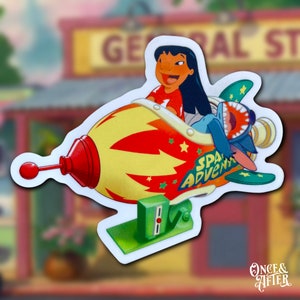 Lilo and Stitch Sticker | Waterproof Vinyl Disney Decal | Hawaiian Coaster Rocket Ride