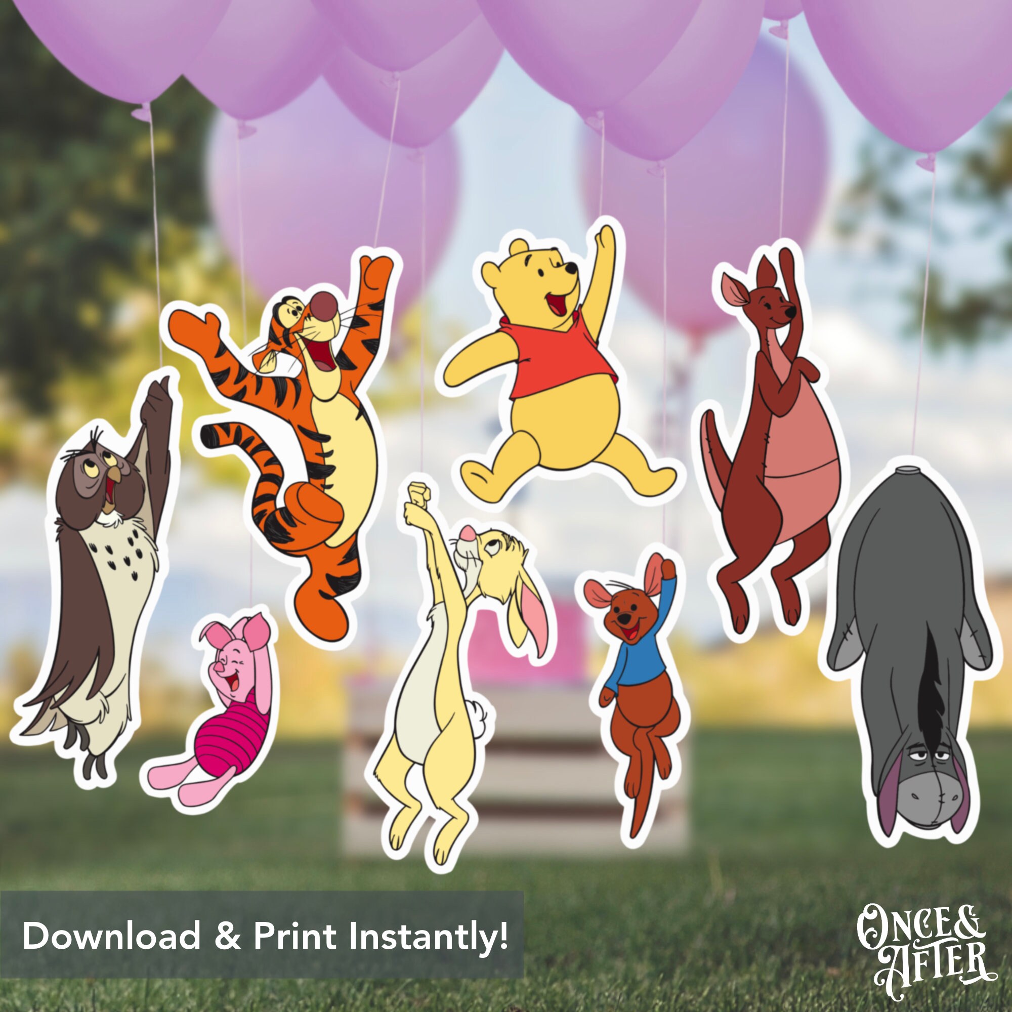 Rabbit Balloon Decoration Winnie the Pooh Double-sided - Etsy