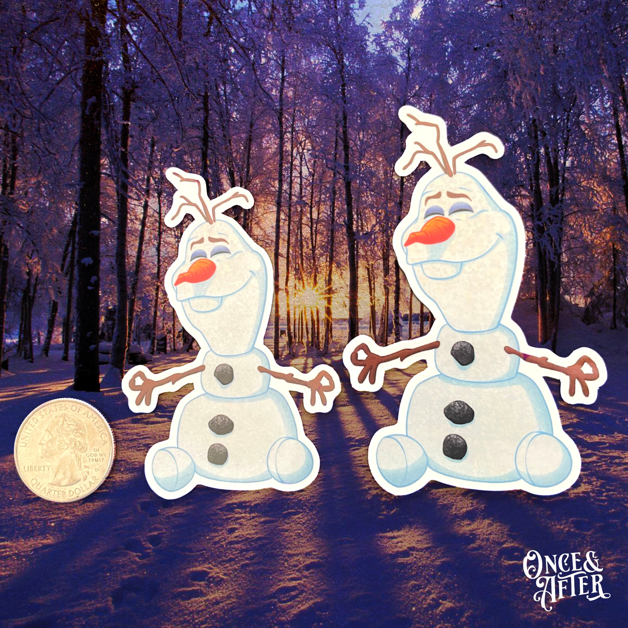 Olaf Frozen Vinyl Sticker Zen Glitter Rainbow Waterproof Etsy