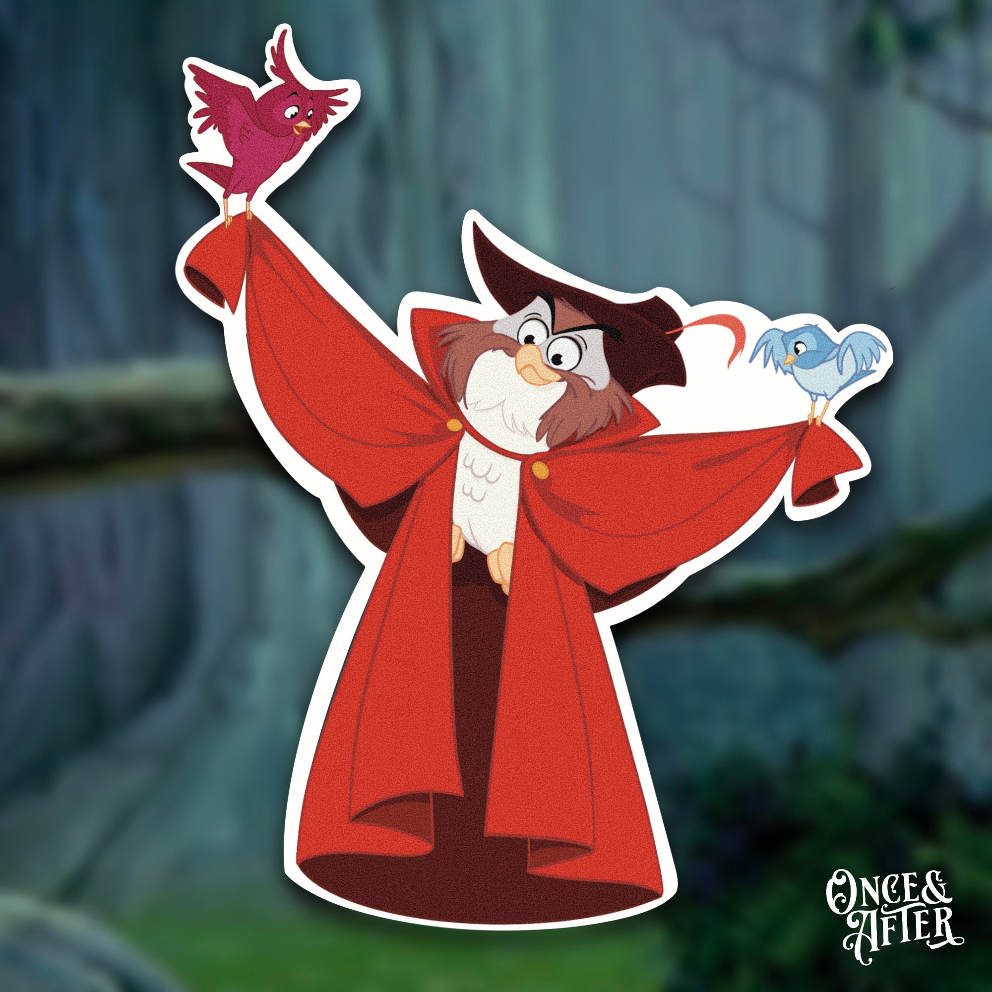 Sleeping Beauty Sticker - Owl | Waterproof Vinyl Decal | Disney's Sleeping Beauty