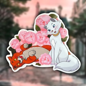 Aristocats Sticker | Waterproof Vinyl Decal | Cats Duchess & Thomas O&#39;Malley