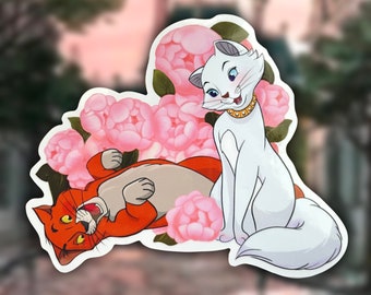 Aristocats Sticker | Waterproof Vinyl Decal | Cats Duchess & Thomas O'Malley