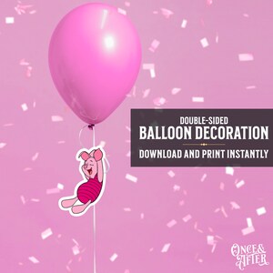 Piglet Balloon Decoration | Winnie the Pooh | Double-sided Cutout Prop | Downloadable PDF Printable Dangler