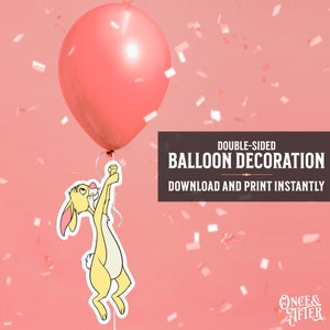 Rabbit Balloon Decoration | Winnie the Pooh | Double-sided Cutout Prop | Downloadable PDF Printable Dangler