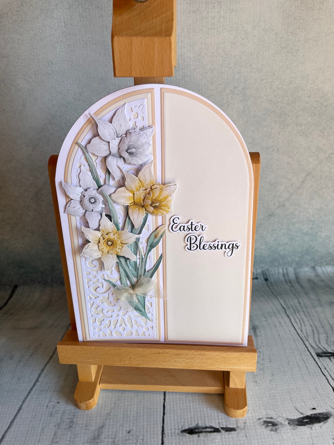 Daffodil Easter Card Easter Greetings Card Daffodil Easter Blessings