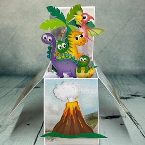 Personalised dinosaur card | dinosaur birthday pop up card | any age card | personalised dino card | jurassic park card | handmade in the Uk