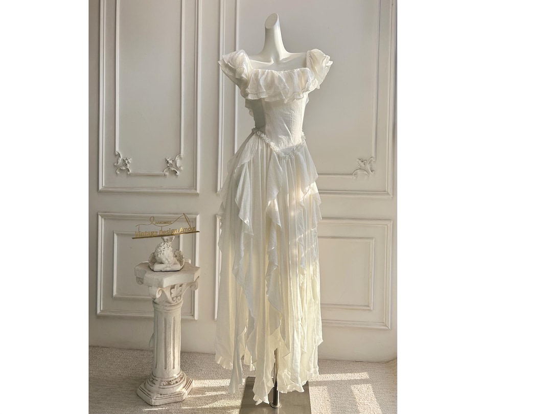 Square Ruffles Square Neck Ruffles Prom Dress - Etsy
