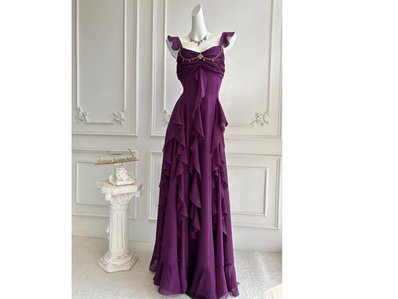 plum and silver bridesmaid dresses Purple Bridesmaid Dress, Silver Sequins Bridesmaid Dress,bridesmaid Dress With V Neck,long Bridesmaid Dress, Long Wedding Party Dress,sequins