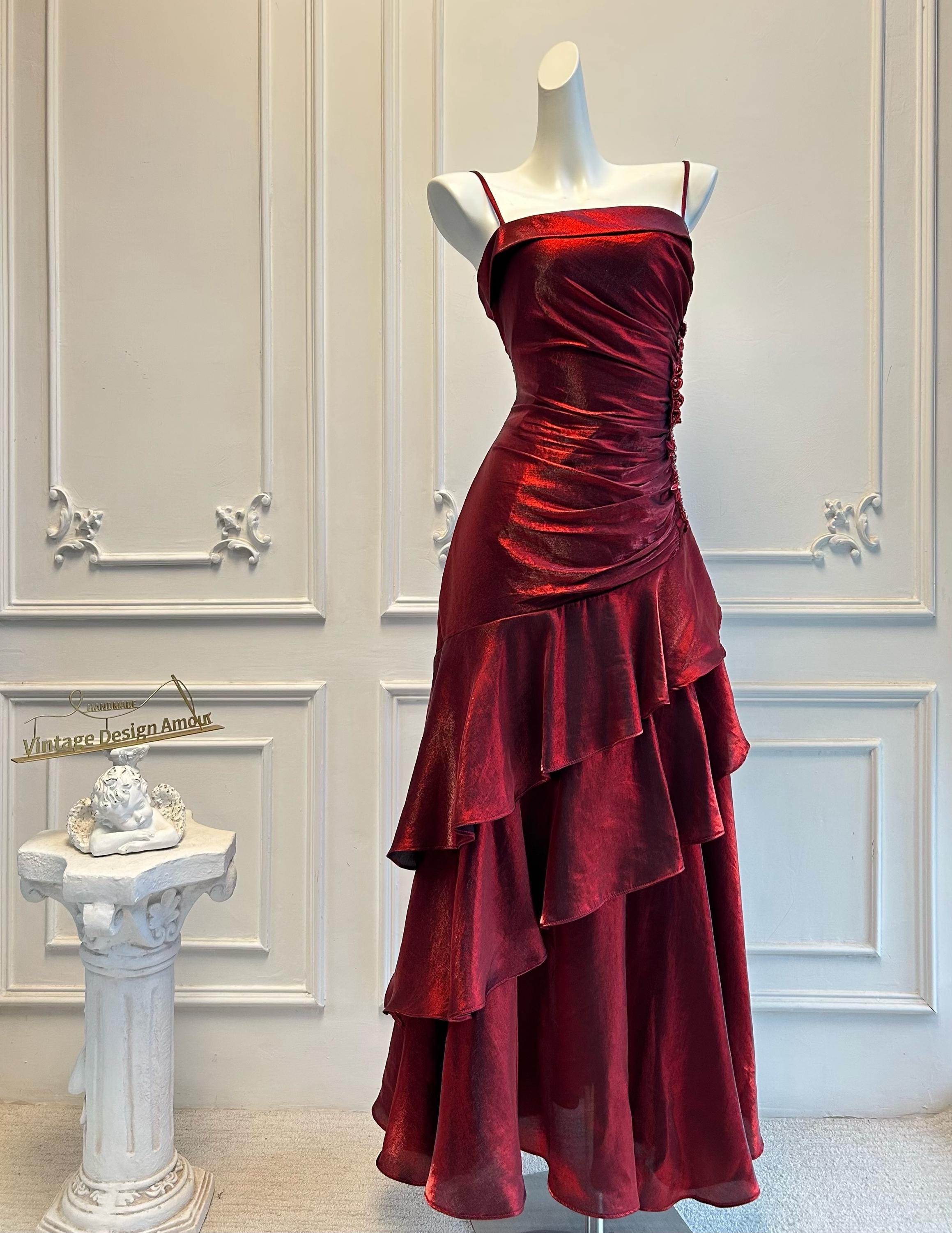 burgundy prom dresses under 100 Burgundy Velvet Short Prom Dresses, A-Line Evening Dresses US 4 / Burgundy main image 0