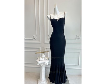 Ode to the Night Hepburn - Robe de bal sirène noire à enfiler