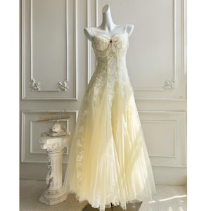 Luxury French-Inspired Tulle Dress with 3D Butterfly Lace – Handcrafted Elegance
