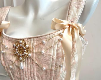 Corset romantique en dentelle rose en acier inoxydable Spiral Bones
