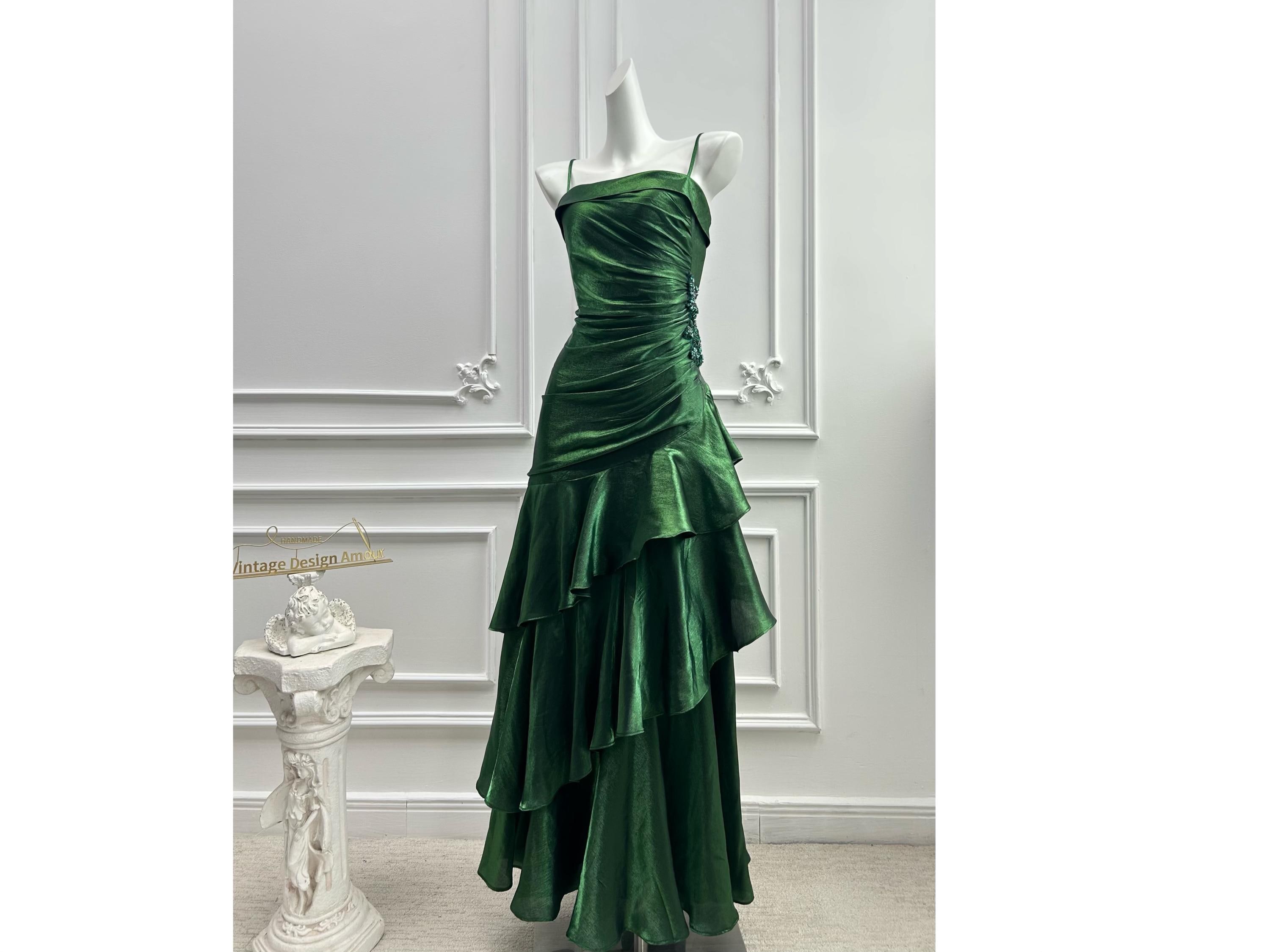 Vintage Green Prom Dress - Etsy