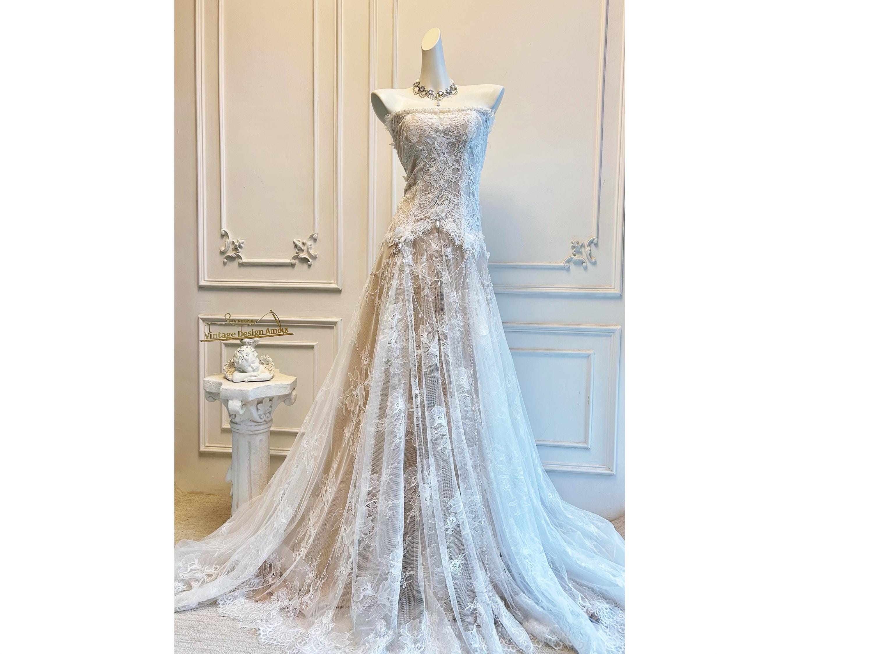 etsy vintage lace wedding dress Vintage Lace Wedding Dress