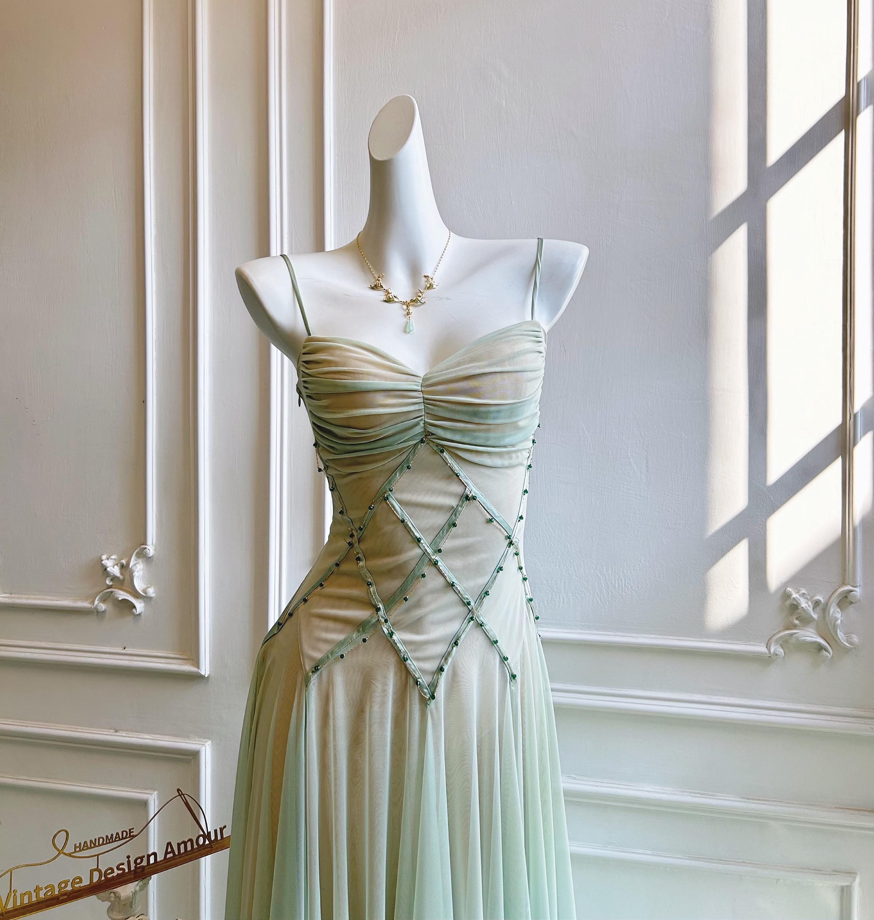 Green Tulle Cottagecore Gown - Etsy