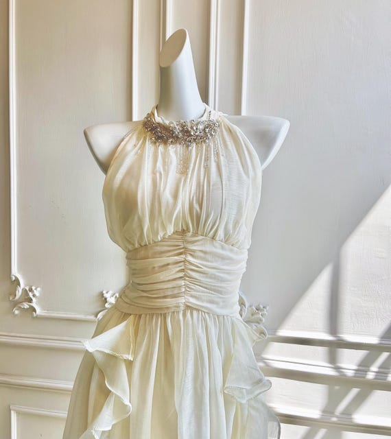 princess halter dress Halter A-Line/Princess Cathedral Train Lace Wedding Dress With Beaded - Wedding Dresses