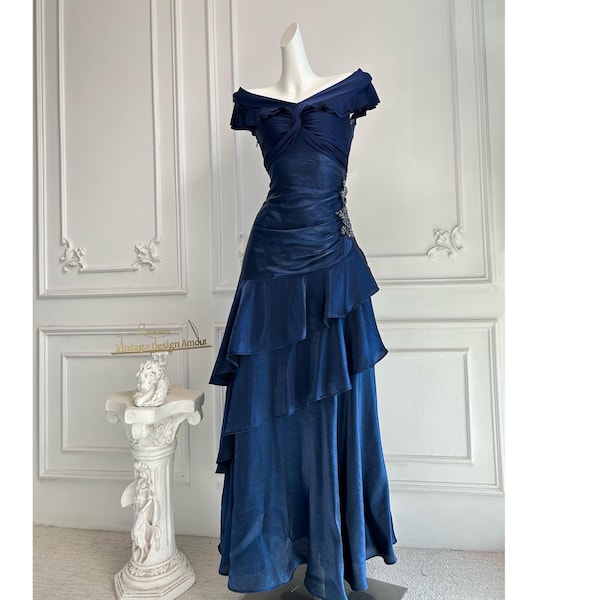 blue 15s dresses Off Shoulder Sleeveless Royal Sweet 15 Quinceañera Dress with Cry Material:Asian Hardwood, Polyresin Sexy Shiny V Backless nav-565