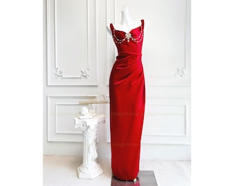 Robe de bal grecque perle faite à la main
