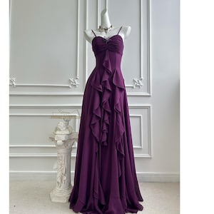 italian plum bridesmaid dresses Sample Dusty Plum Nayeli Satin Dress main image 0