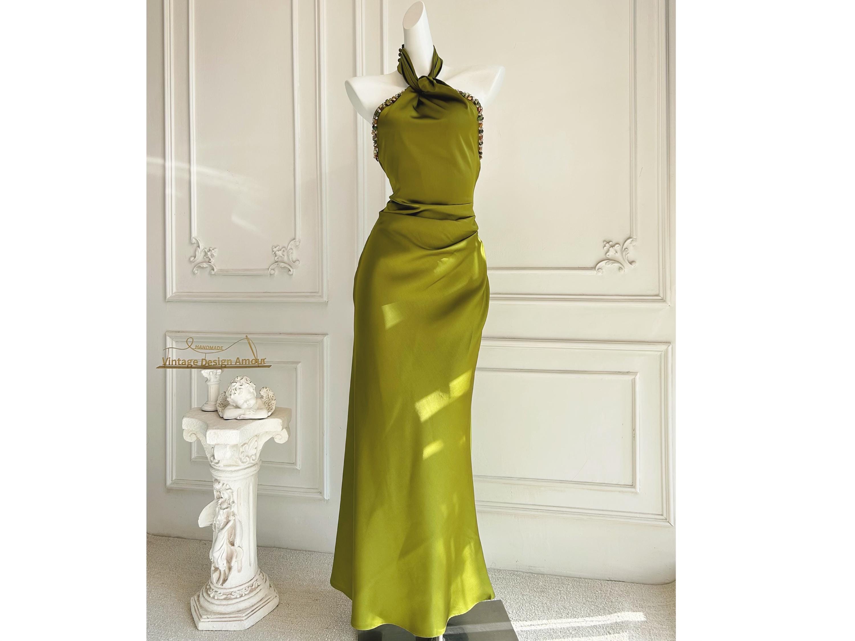 Olive Green Mermaid Dress - Etsy