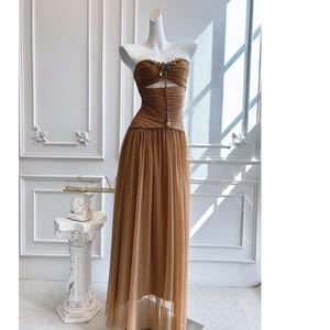 Chocolate Brown Prom Dress - Etsy
