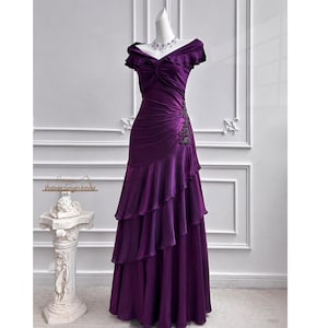 Purple off the Shoulder Dress - Etsy Purple off the Shoulder Dress - Etsy