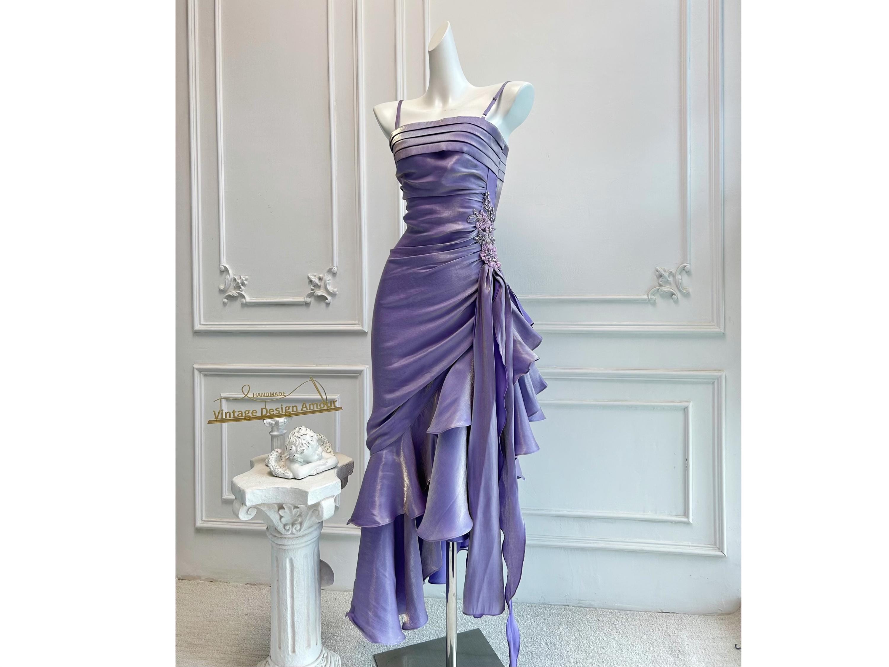 open lace back dress The Vivian Dress in Orchid Baroque Floral 6 / Orchid Baroque Floral