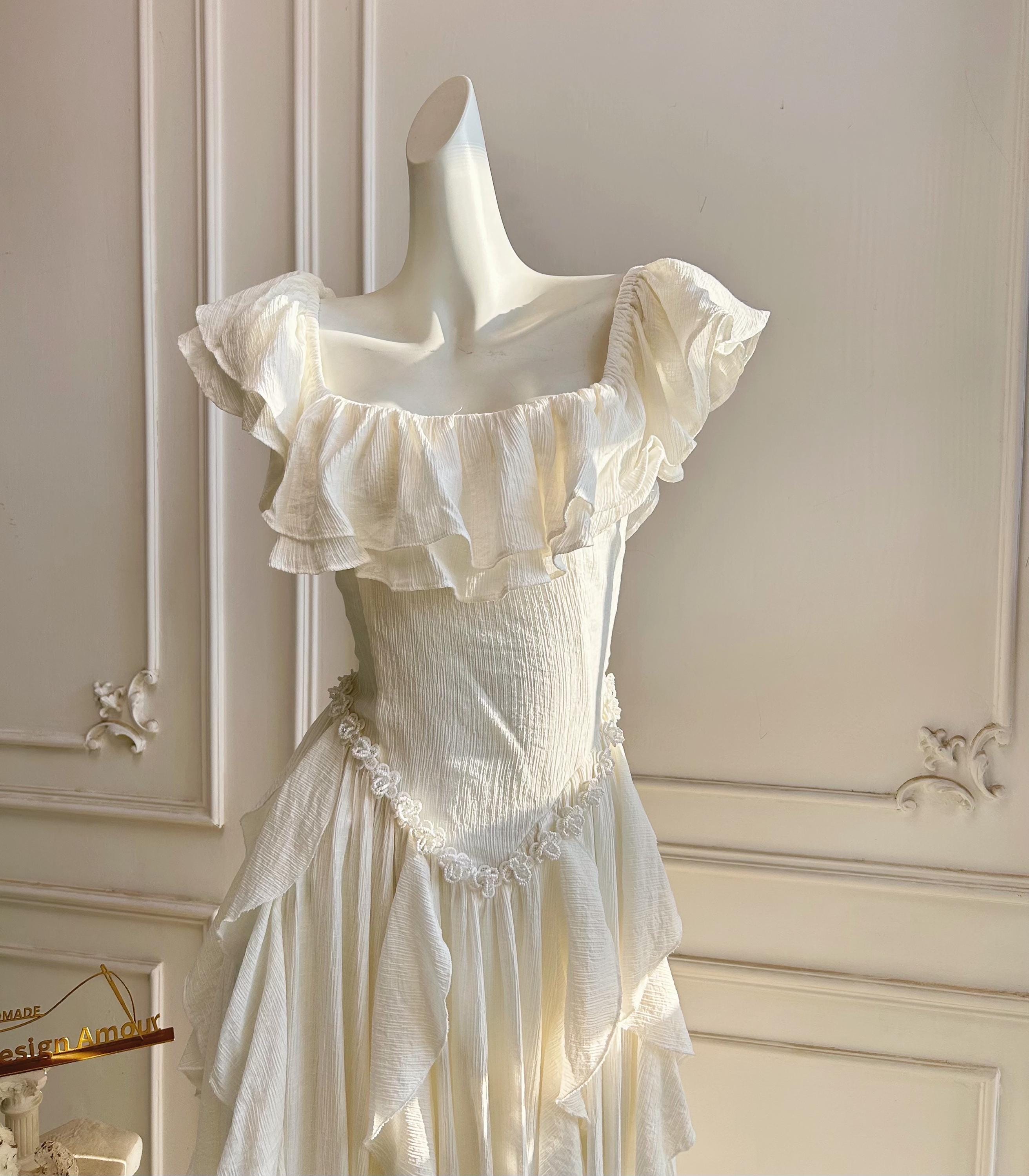Square Ruffles Square Neck Ruffles Prom Dress - Etsy