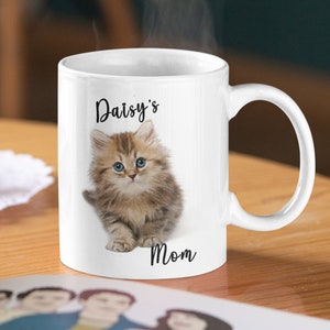 Personalized Cat Mug, Custom Cat Mom Cup, Gifts For Cat Lovers, Gift For Cat Mom, Cat Lady Gifts, Cat Lover Gift, Cat Coffee Mug 11oz image 2