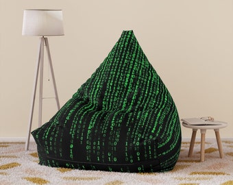 Matrix Bean Bag Chair Cover, Matrix Binary Code Comfort Chair