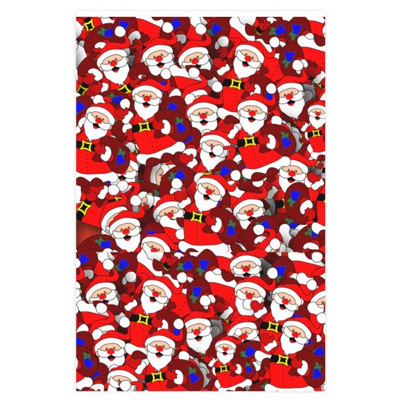  CakeSupplyShop Celebrations With Love From Santa Christmas  Holiday Folded Gift Wrapping Paper with Tags : Health & Household
