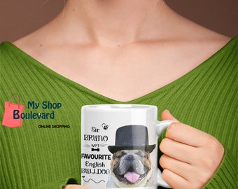 Personalized My favorite English bulldog ceramic mug Funny dog gift Love my English bulldog mug Perfect gift for dog lovers Love my dog 11oz