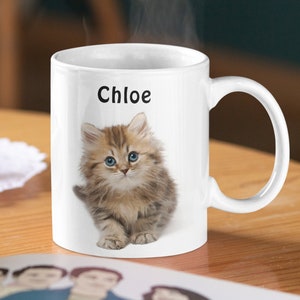 Personalized Cat Mug, Custom Cat Mom Cup, Gifts For Cat Lovers, Gift For Cat Mom, Cat Lady Gifts, Cat Lover Gift, Cat Coffee Mug 11oz image 1