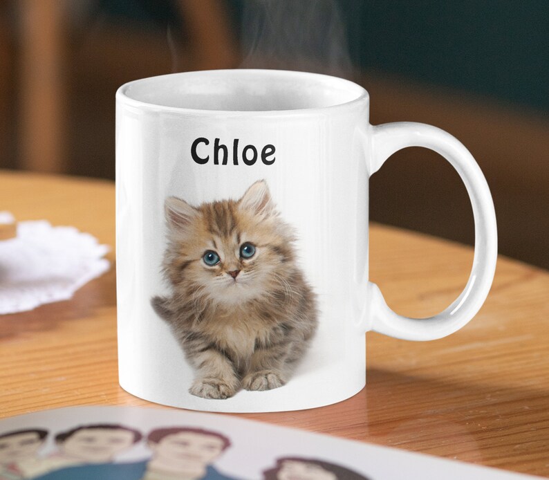 Personalized Cat Mug, Custom Cat Mom Cup, Gifts For Cat Lovers, Gift For Cat Mom, Cat Lady Gifts, Cat Lover Gift, Cat Coffee Mug 11oz image 1