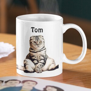 Personalized Cat Mug, Custom Cat Mom Cup, Gifts For Cat Lovers, Gift For Cat Mom, Cat Lady Gifts, Cat Lover Gift, Cat Coffee Mug 11oz image 4