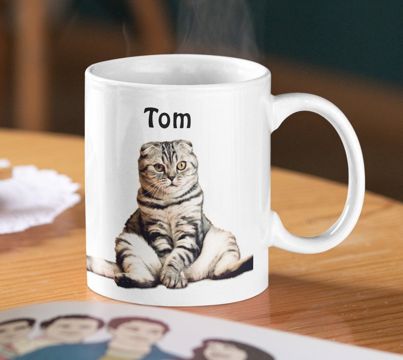 Personalized Cat Mug, Custom Cat Mom Cup, Gifts For Cat Lovers, Gift For Cat Mom, Cat Lady Gifts, Cat Lover Gift, Cat Coffee Mug 11oz image 4