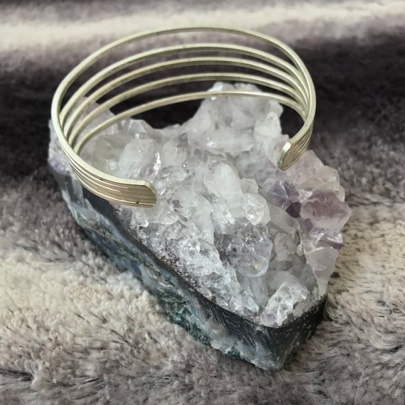 Set of 3 Silver Metal Cuff Bracelets - image 4