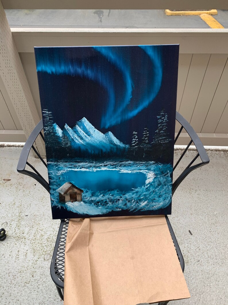 Northern Lights Oil Painting Etsy