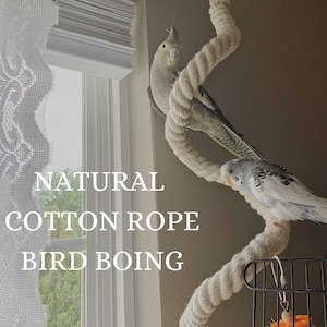 Pet Bird Boing/Bendable Cotton Rope Perch for Small to Medium Size Birds