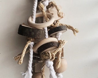 Wood and Sisal Galore Chew Toy for Pet Birds - Medium Size Pet Bird Toy