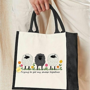 Funny Sheep Tote Bag: Reusable Canvas Eco Shopper