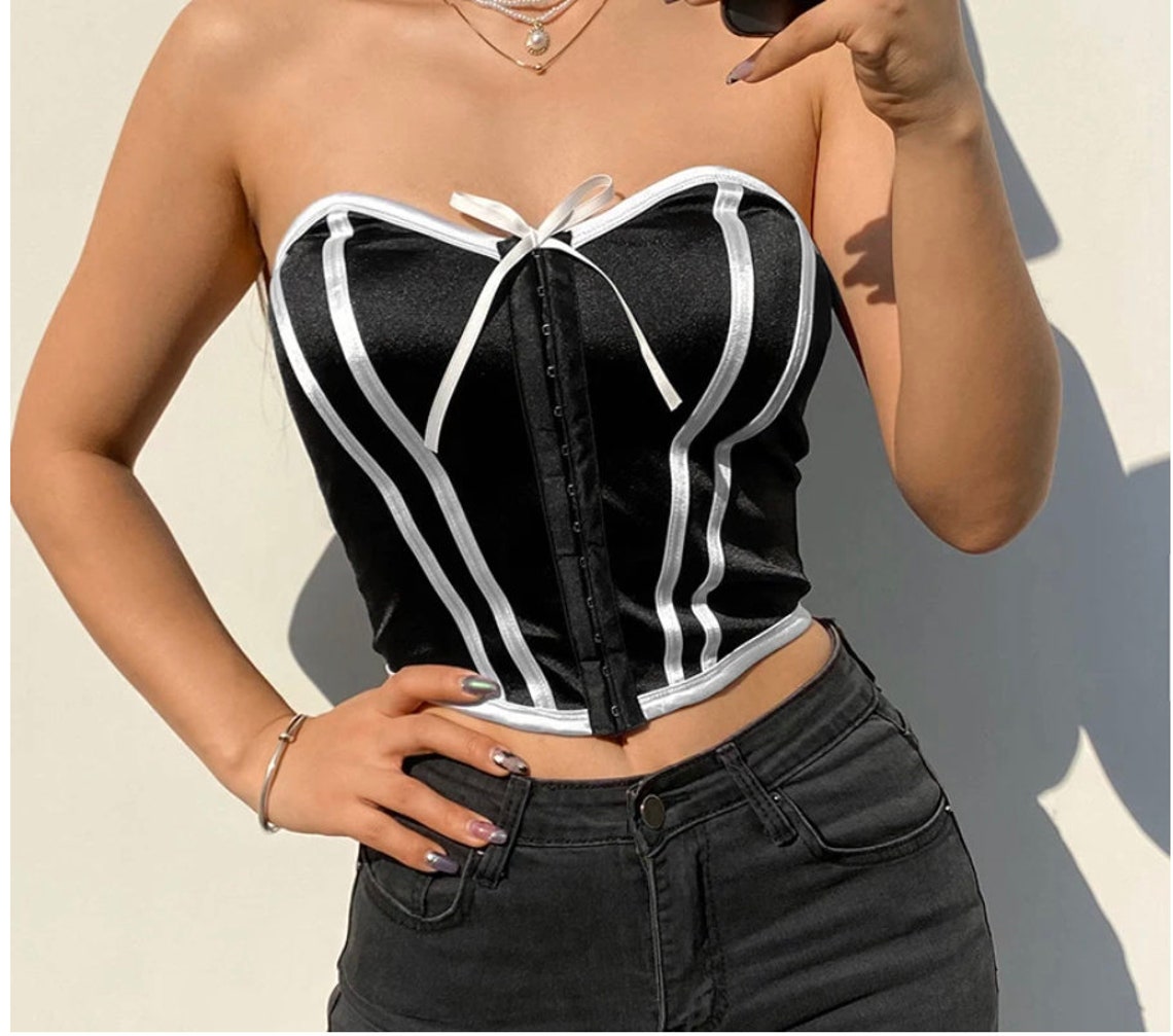 front tie corset