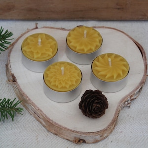 Beeswax tea lights, Christmas candles, organic candles, handmade candles, cast candles, organic tea lights, Advent candles
