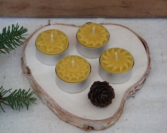 Beeswax tea lights, Christmas candles, organic candles, handmade candles, cast candles, organic tea lights, Advent candles