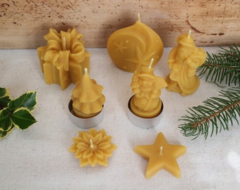 Beeswax candles Christmas, Christmas candles, handmade candles, organic candles, cast candles, Advent candles