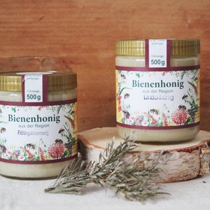 Miel, miel de tilleul, miel crémeux, miel 500g, miel de fleurs de printemps, miel d'apiculteur allemand,