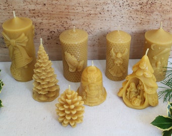 Beeswax candles for Christmas, religious candles, organic candles, handmade candles, poured candles, Advent candles