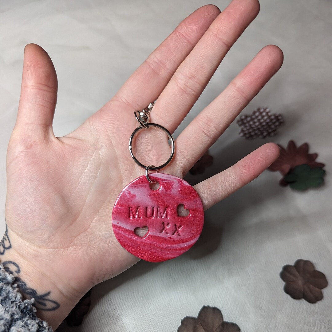 Handmade Polymerclay Mother's Day Keyring Etsy